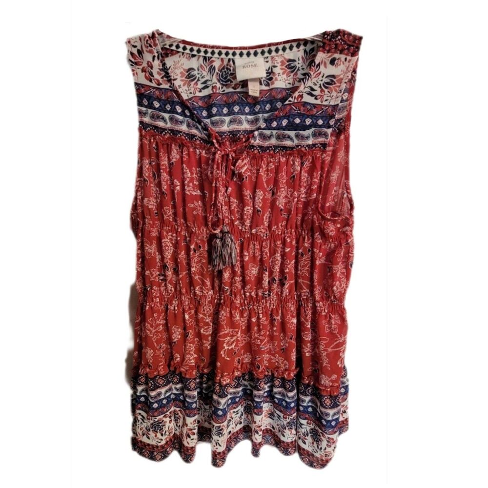 Knox Rose BOHO Style Women's Sleeveless Top Size L